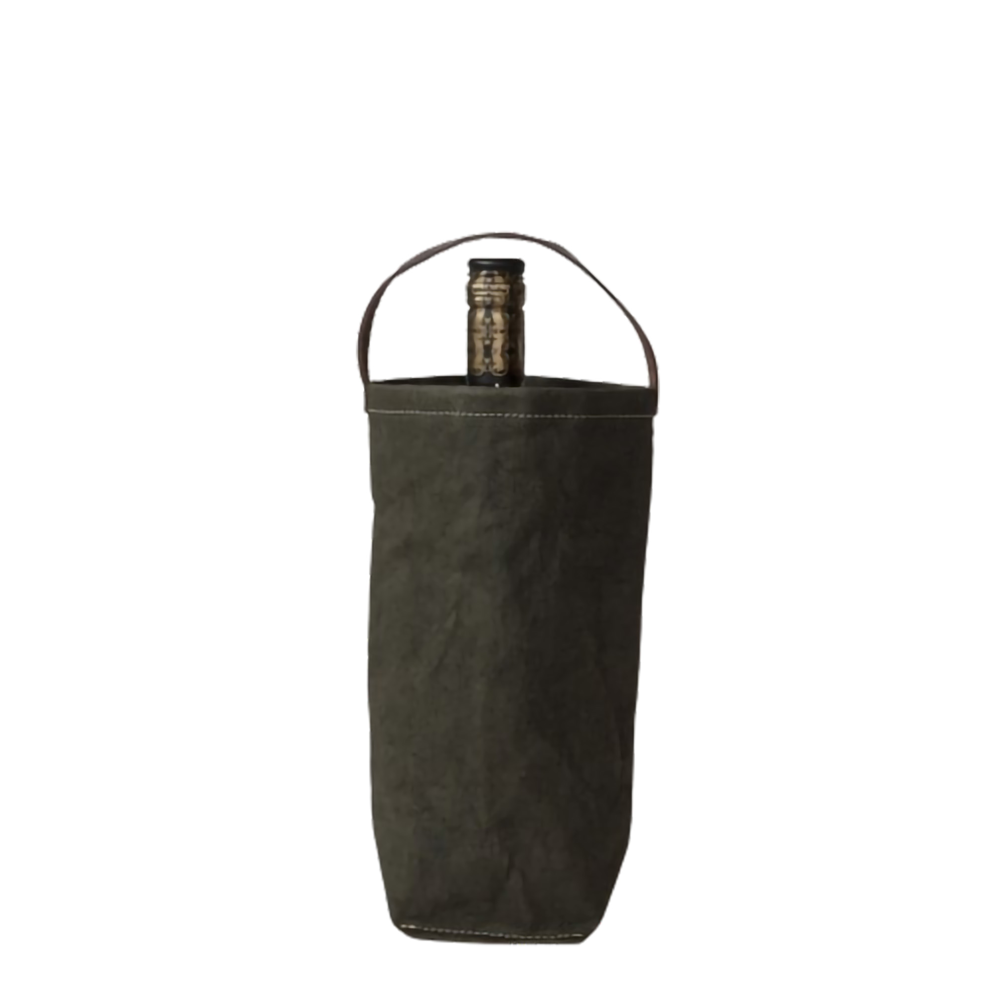 Washed Paper Connoisseur Single Bottle Wine Tote Bag 4