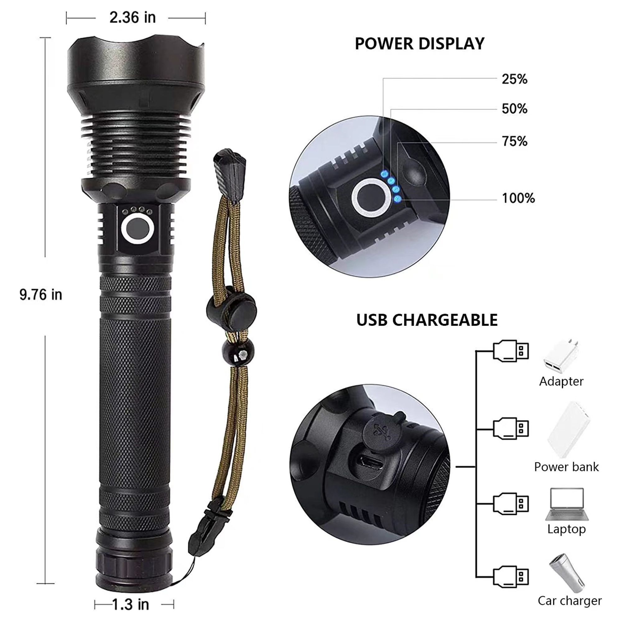 Super Bright Rechargeable LED Flashlight 4