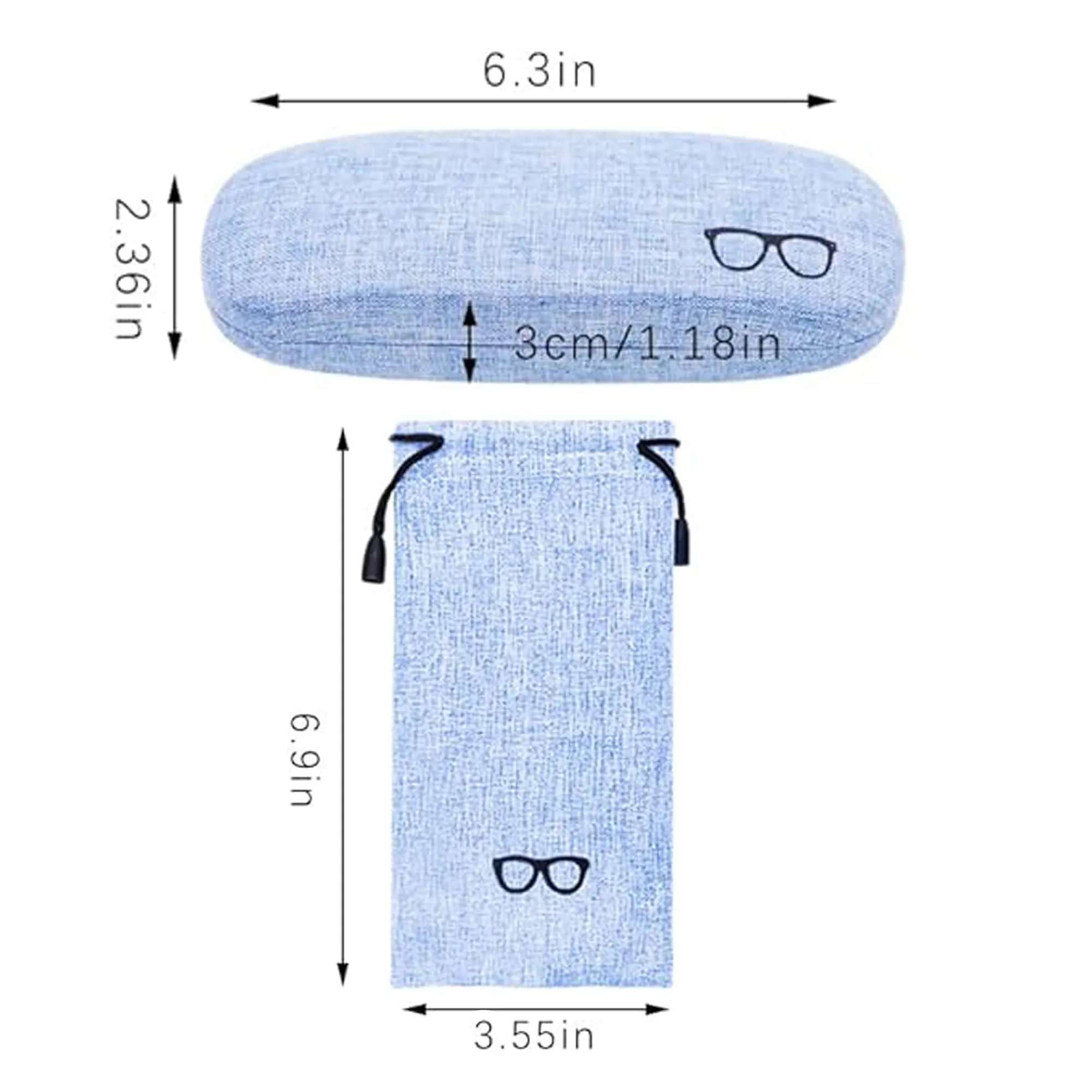 Glasses Storage Hemp Iron Box with Same Color Bag 8