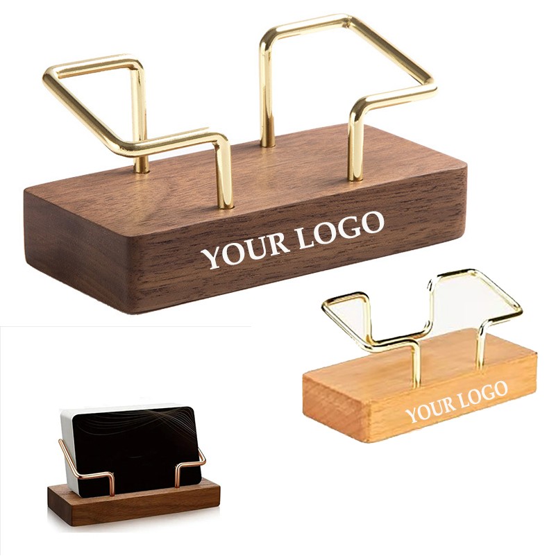 Wood Business Card Holder for Desk 1
