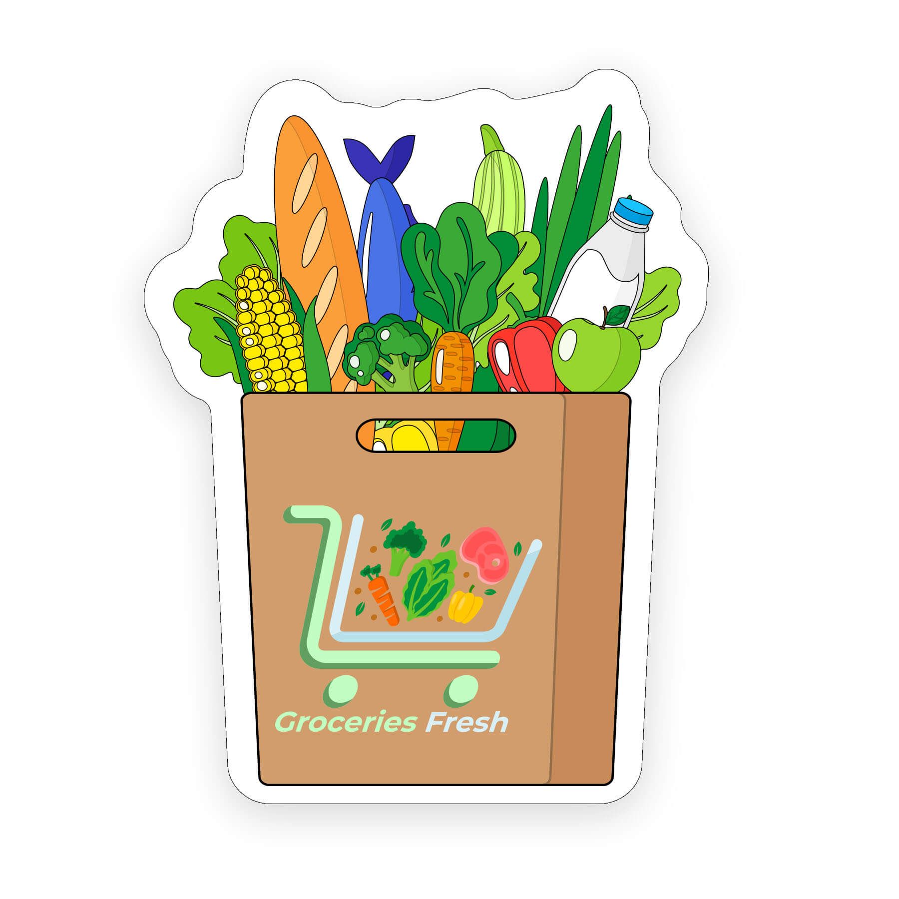 Grocery Bag Shaped NoteKeeper™ Magnet 35 Mil 2