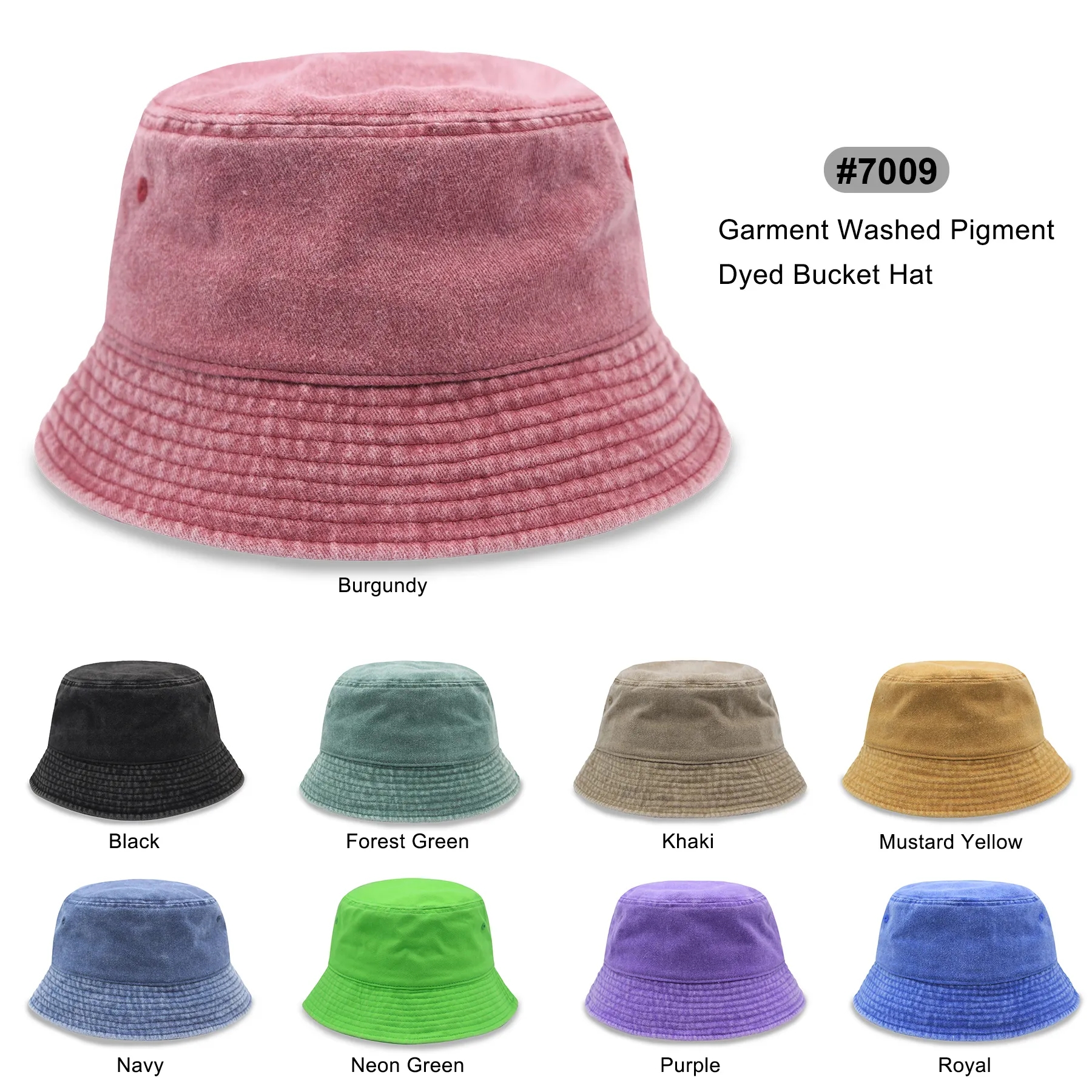 Vintage Garment Washed Pigment Dyed Bucket Hat