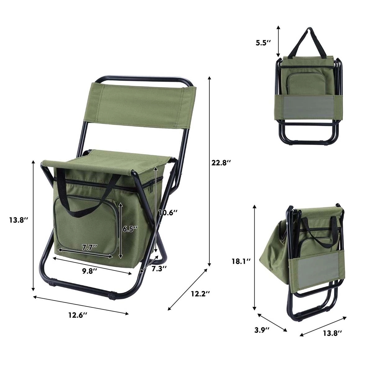 Fishing Foldable Chair with Cooler Bag 3