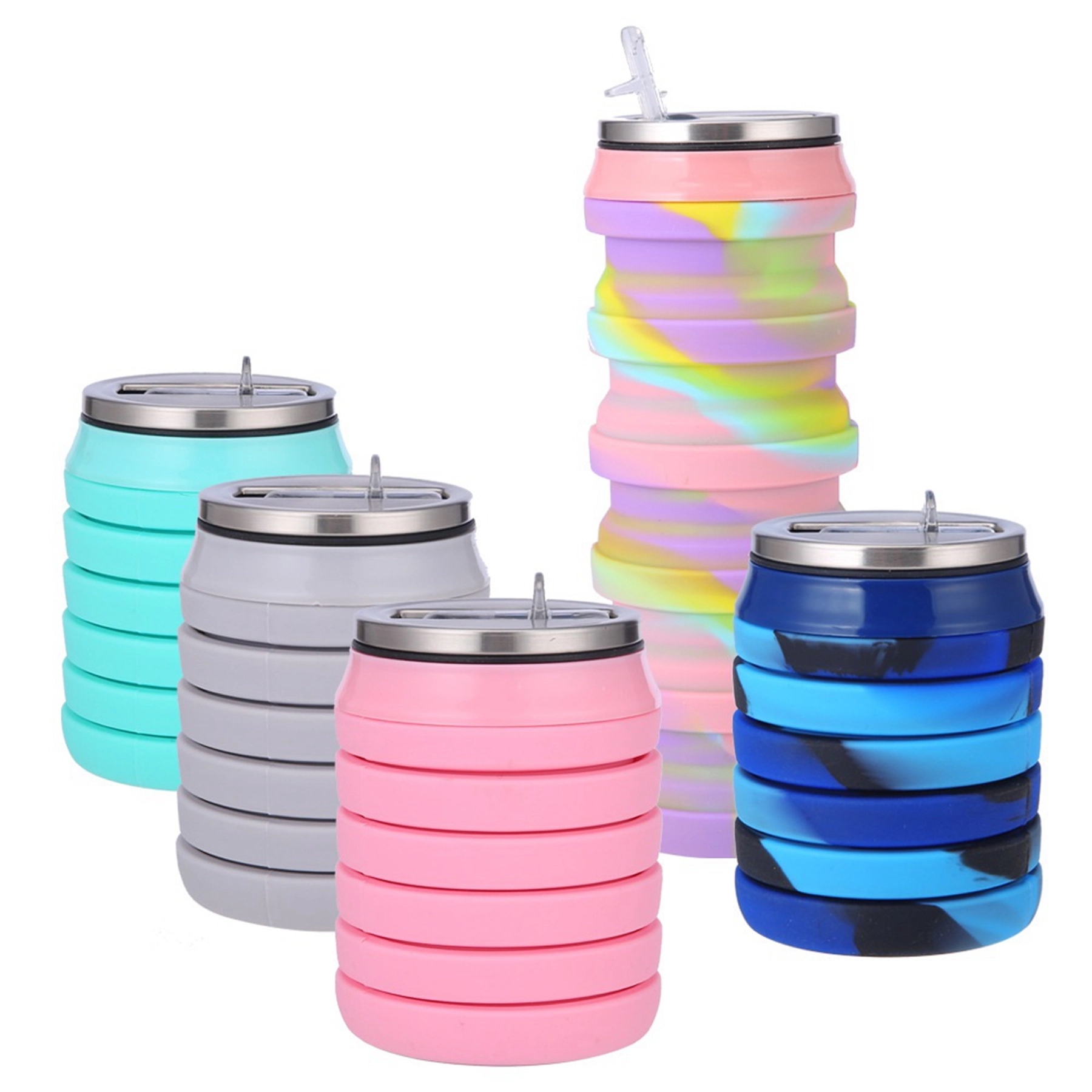 16 Oz. Silicone Collapsible Bottle with Drinking Lid 5