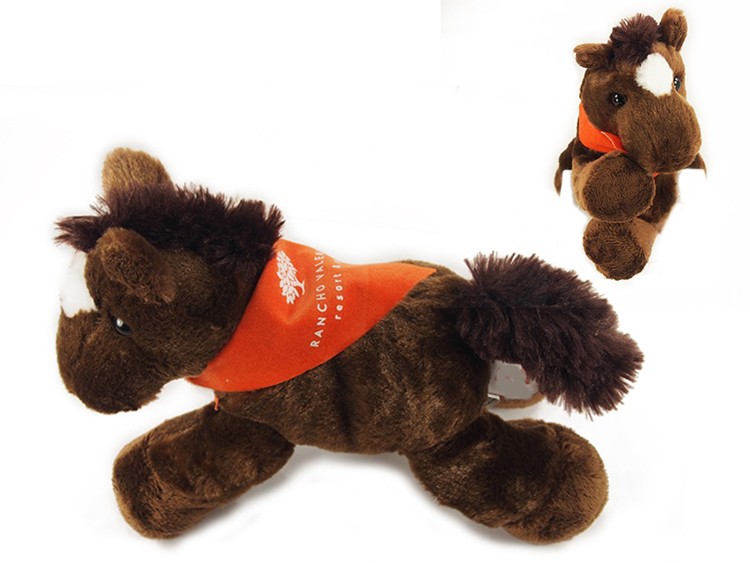8" Chestnut Horse with bandana and one color imprint 2
