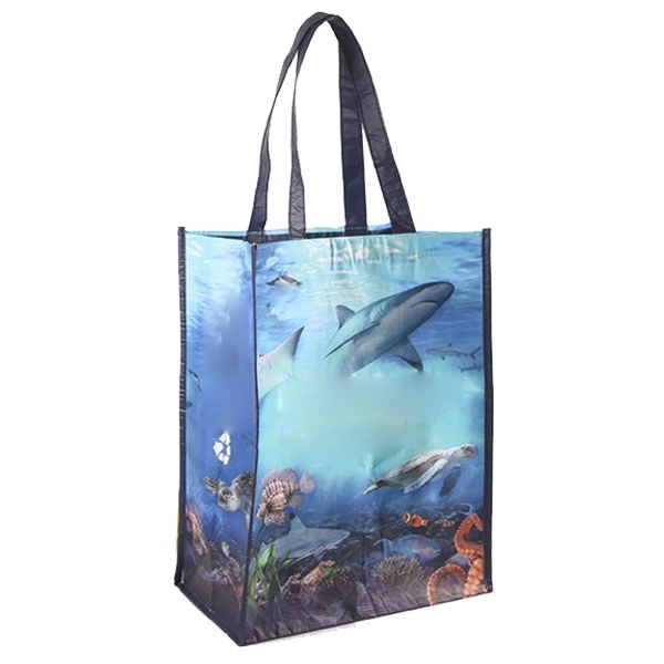 Full Color Small Laminated RPET Tote Bag (9W x 4.5D x 12H) 1