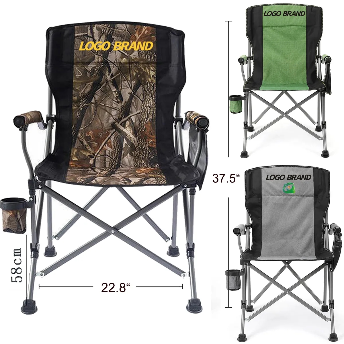 Easily Fold Outdoor Heavy Duty Camping Chair with Cup Holder 2
