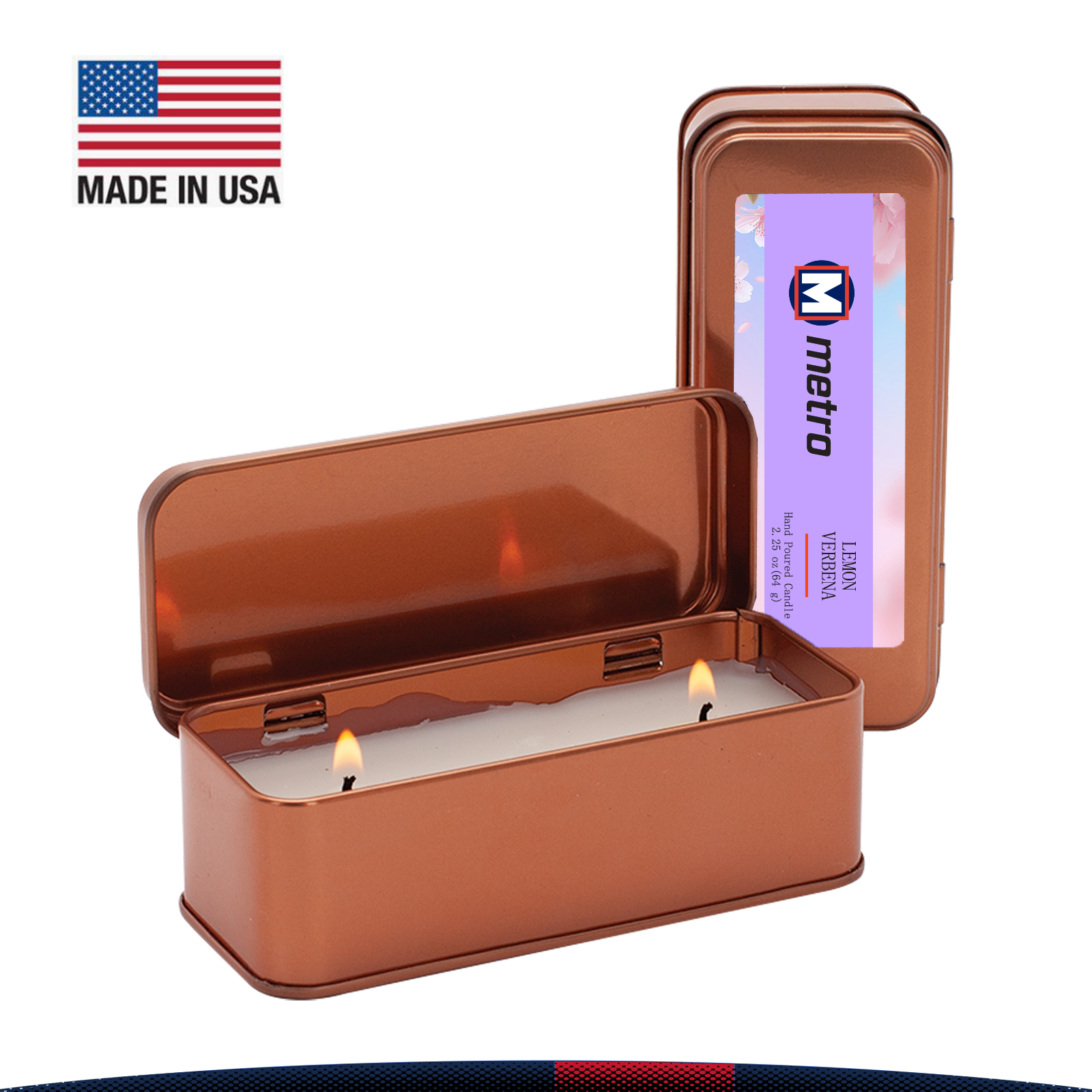 2.25 oz. Delphia Scented Copper Rectangular Candle 3