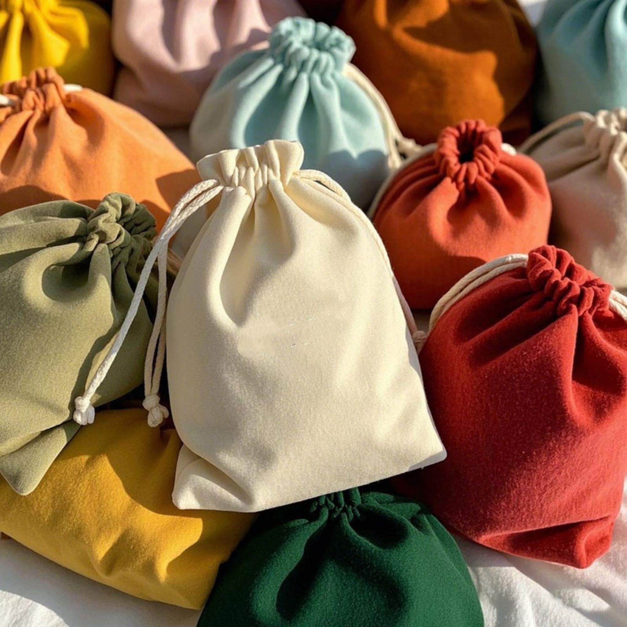 Flannel Drawstring Bag Storage Pouch 7