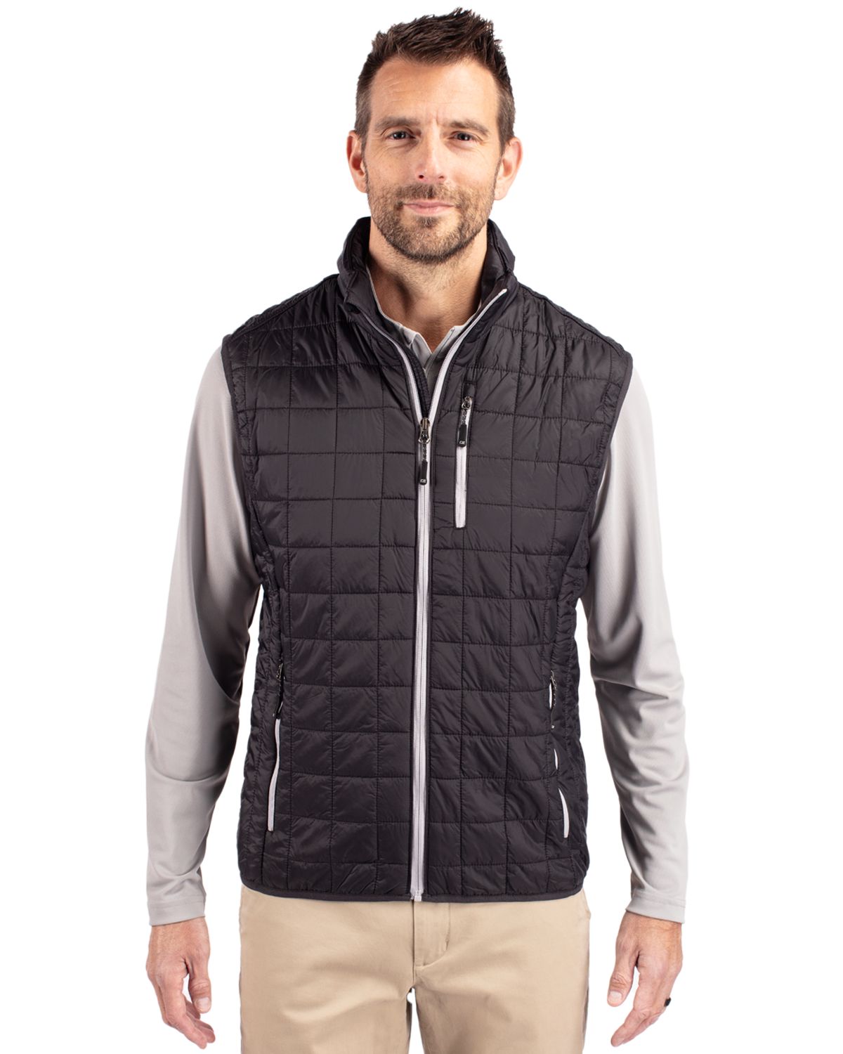 Cutter & Buck Rainier Recycled Insulated Puffer Mens Big & Tall Full Zip Vest Big & Tall 63