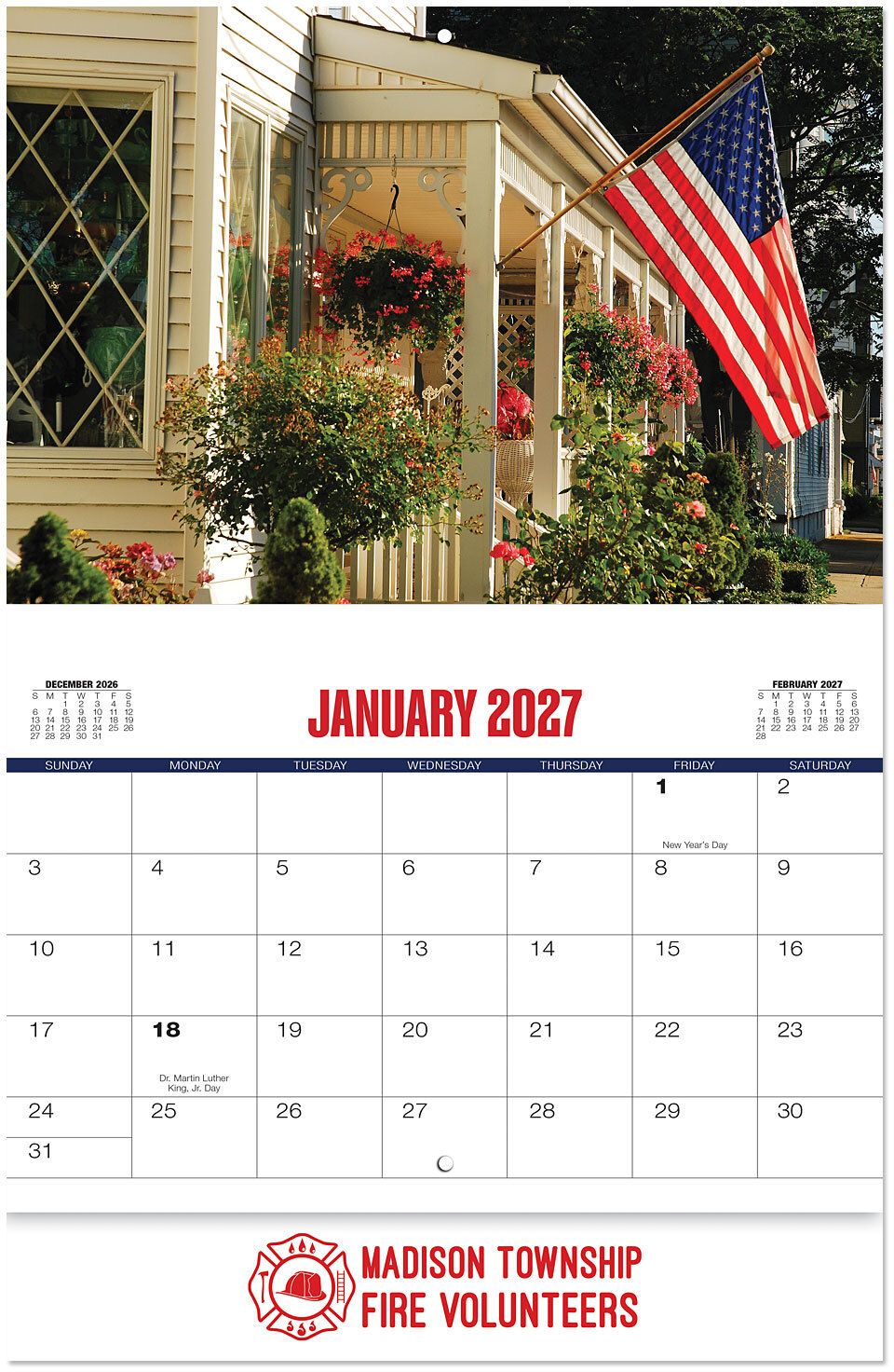 AMERICAN GLORY STAPLED WALL CALENDAR 13