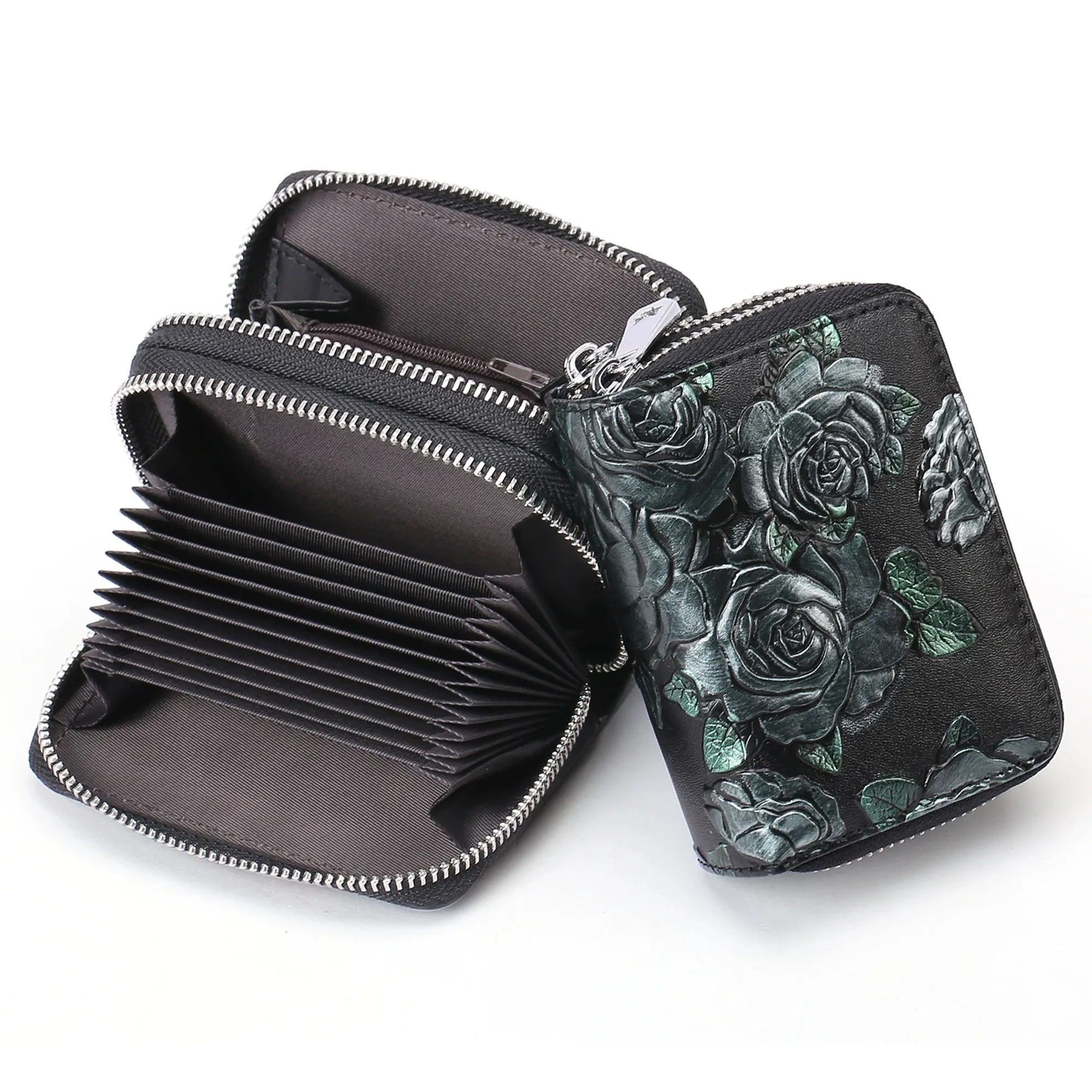 RFID Double Zipper Multifunctional Wallet 9