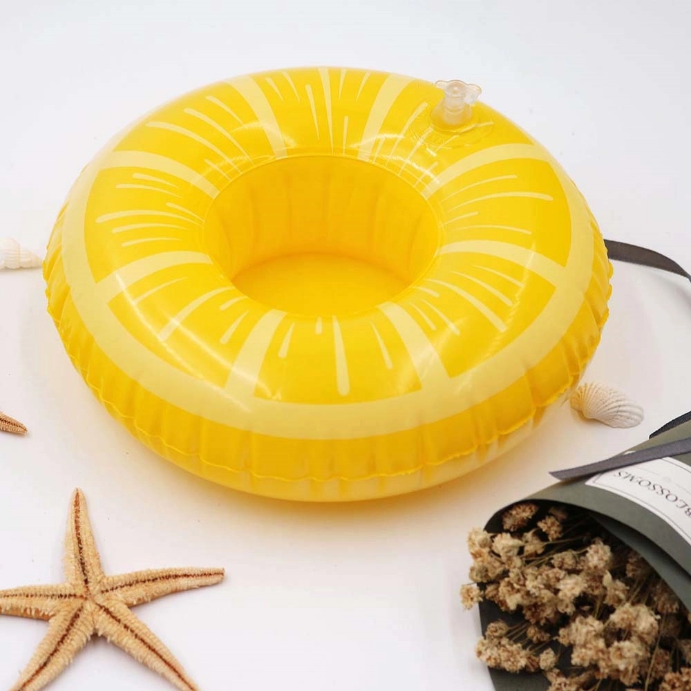 PVC Inflatable Lemon Floating Cup holder 4