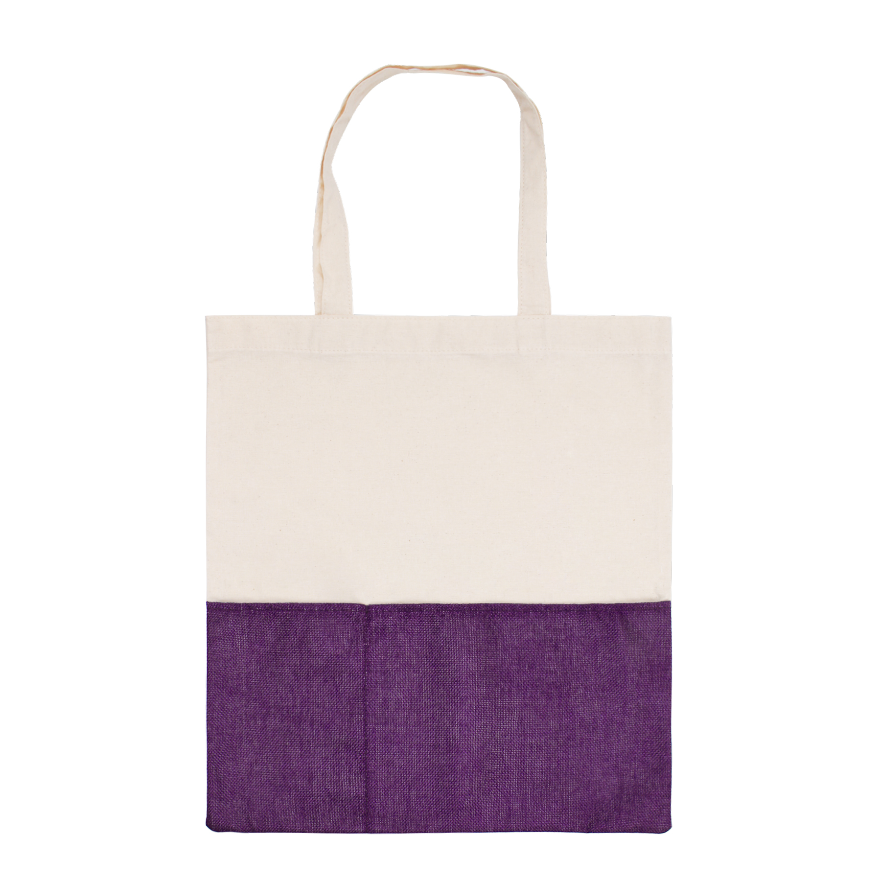 Two-Tone Cotton/ Burlap Tote with Pocket, custom tote bag with logo imprint 23