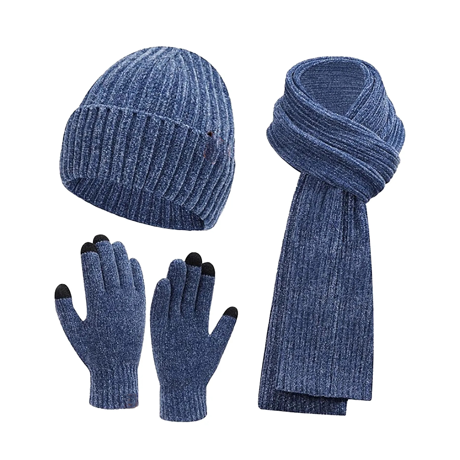 Polyester Women's Hat, Scarf, Gloves Three Piece Set 7
