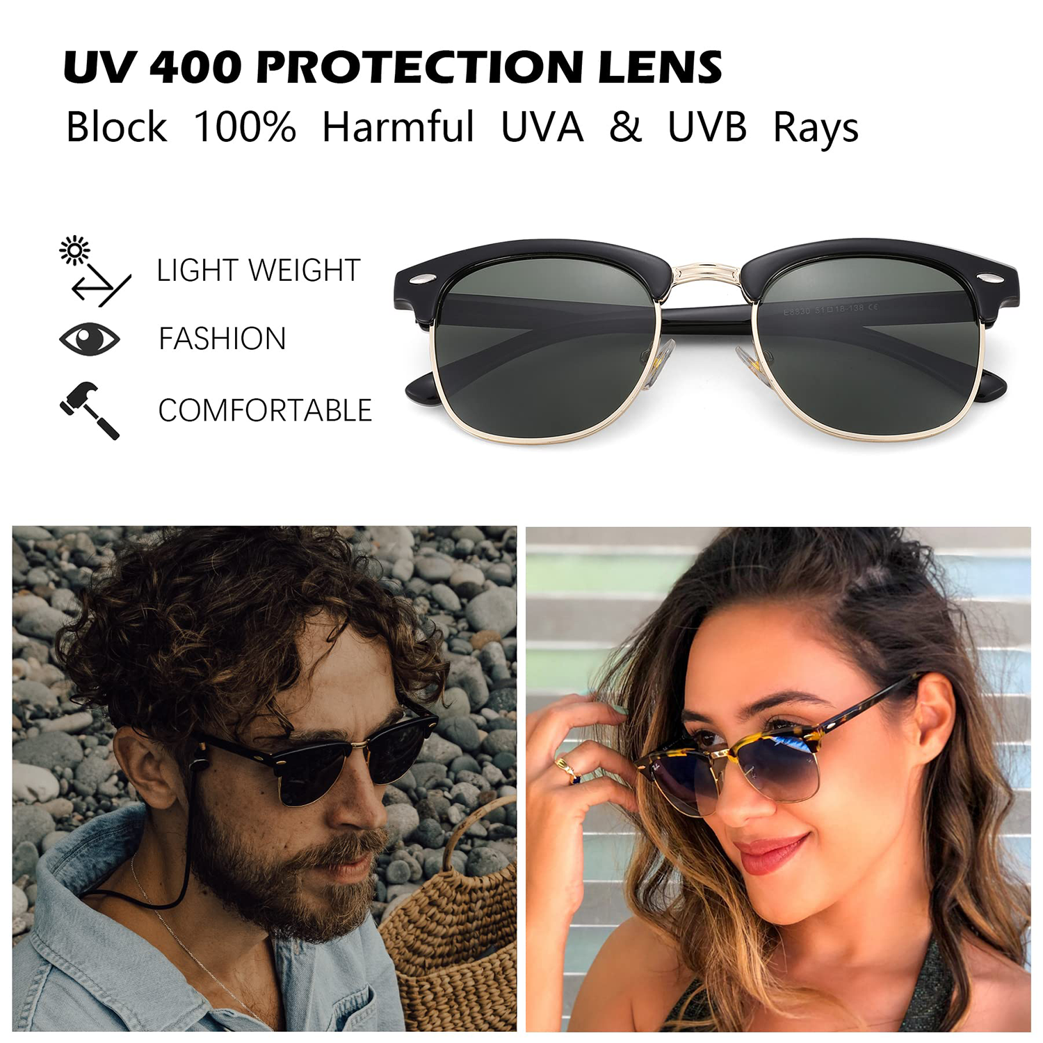Semi-Rimless Polarized Sunglasses 4