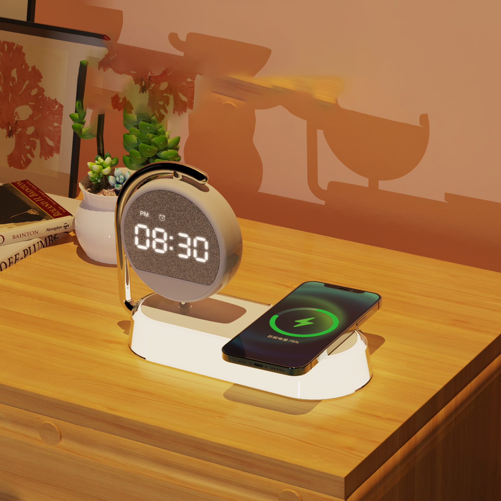 Wireless Charging LED Alarm Clock with Night Light 3