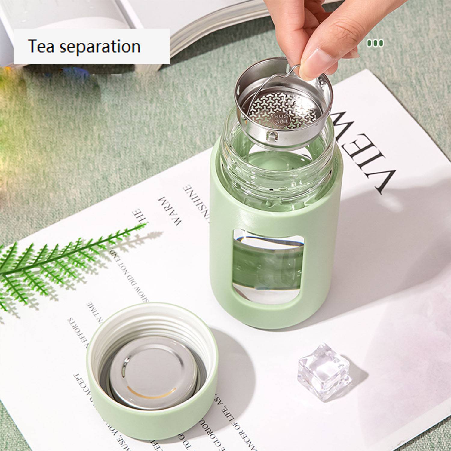 8.5oz Portable office and household glass cups 4