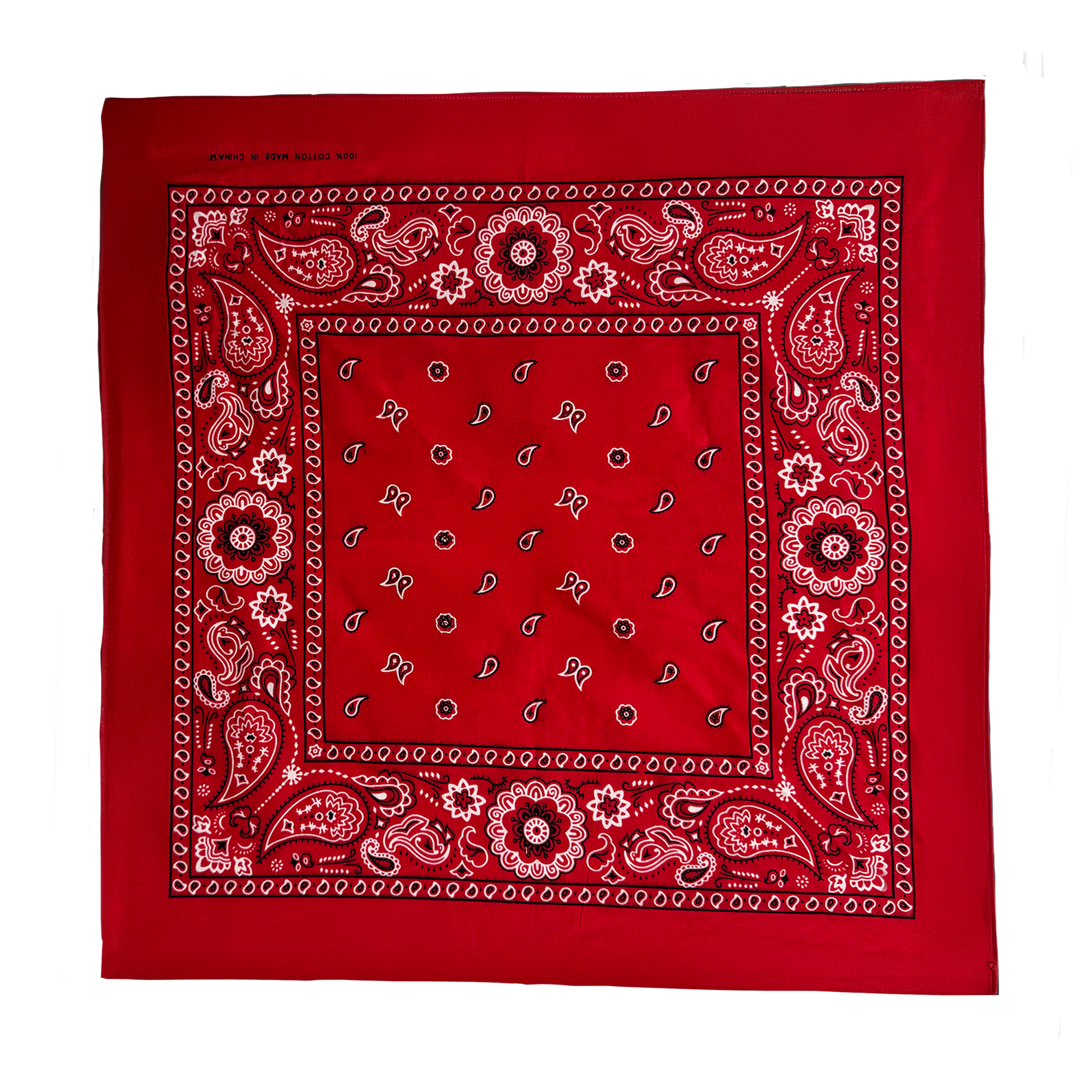 Red Cotton Bandana 22" x 22" 1