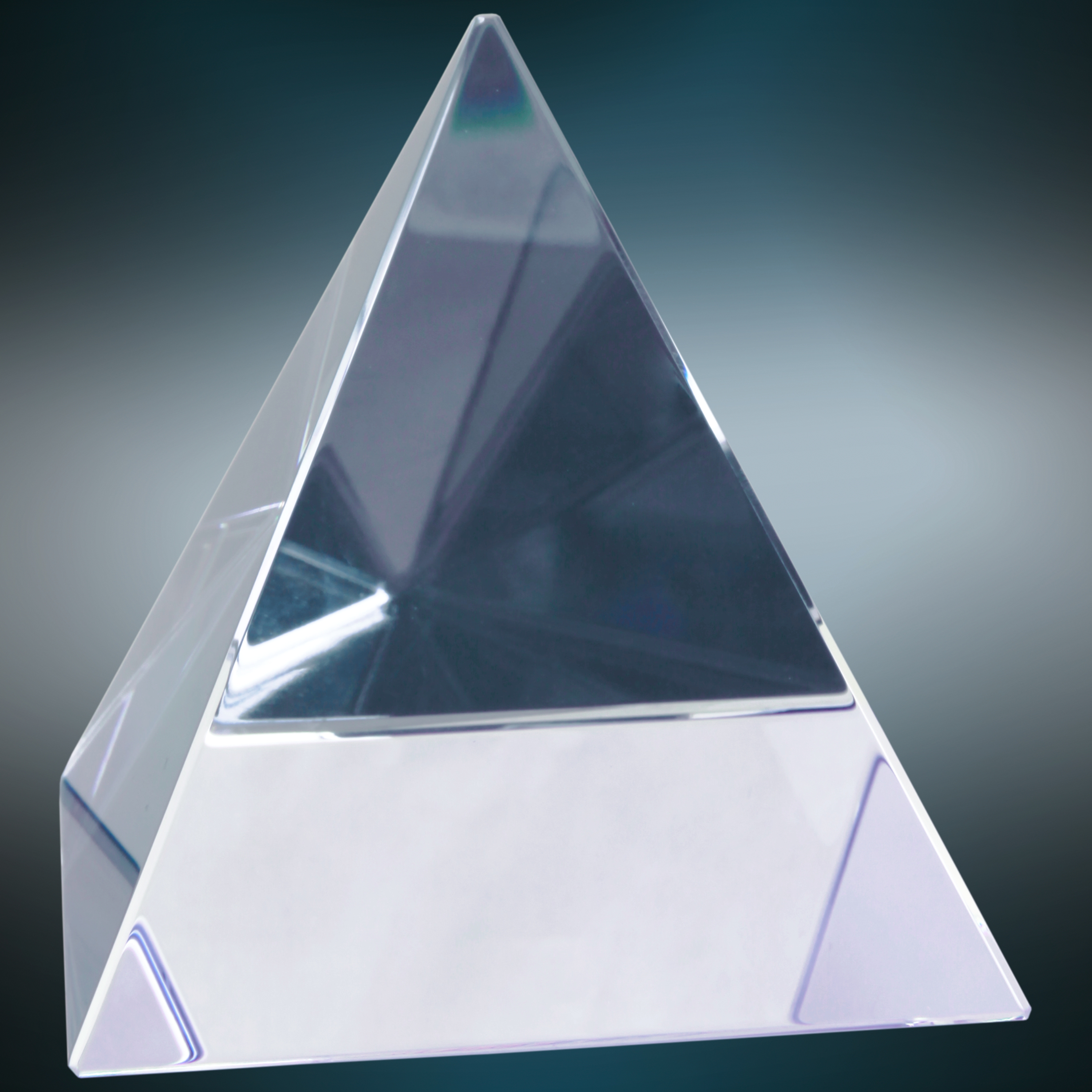 3 1/8" x 3 1/8" x 3 1/8" Crystal Pyramid Award 3