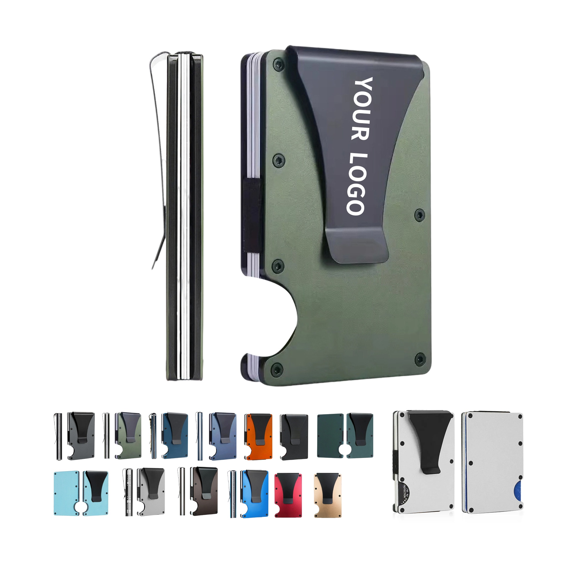 Aluminum Alloy RFID Blocking Card Wallet With Elastic Band And Money Clip 15