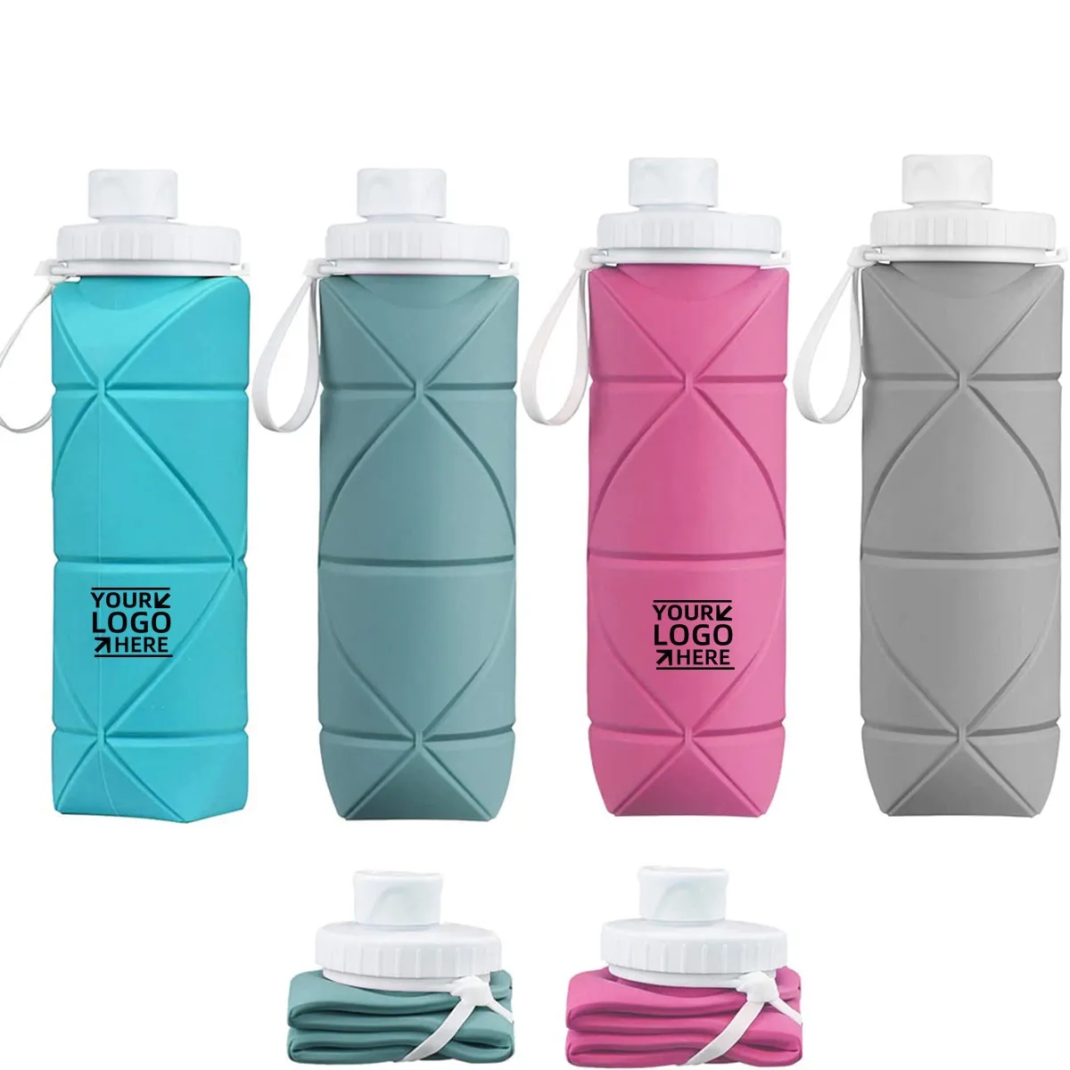 Leakproof Valve Collapsible 20oz Water Bottles 3