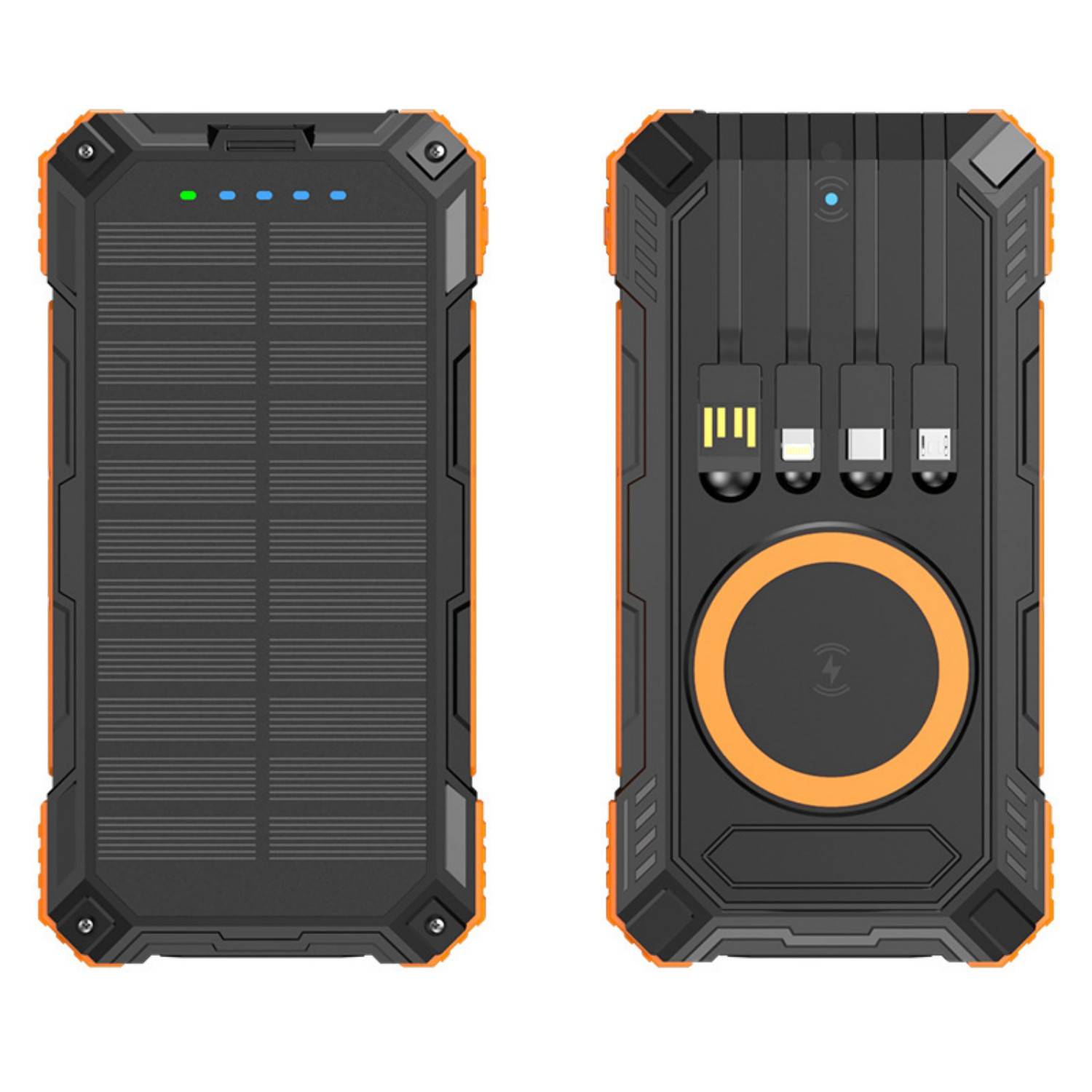 20000mAh Fast Charging Solar Power Bank w/ Cables 6