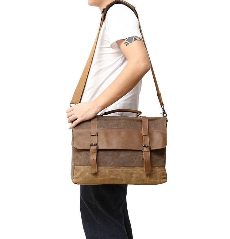 Canvas Leather Computer Laptop Bag 5