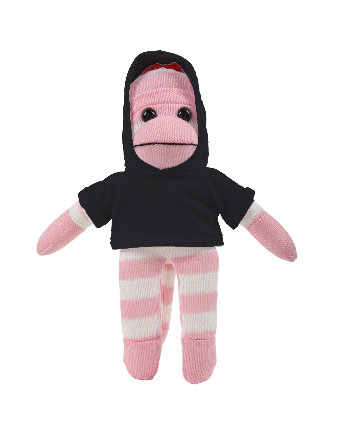 soft plush Pink Sock Monkey with hoodie 11