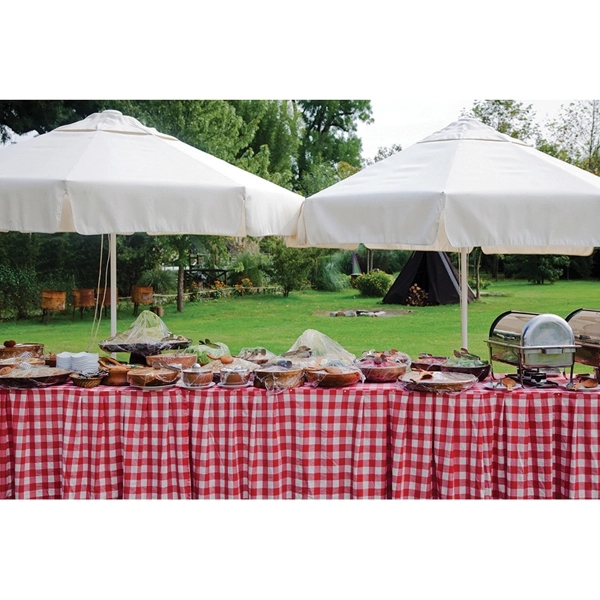 Custom Box Pleated Table Skirts - Screen Sublimation 2