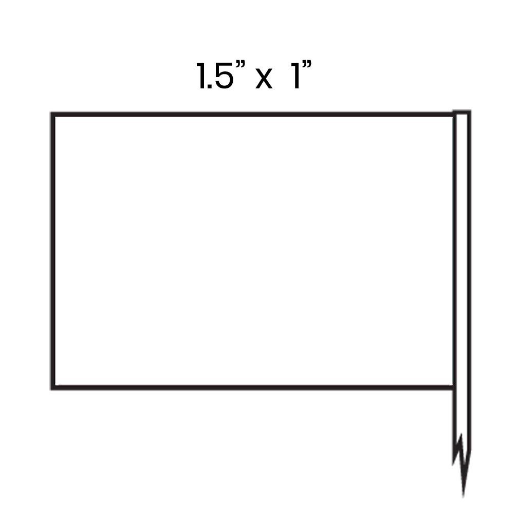 3.14 Inch Bulk Custom Toothpick Flags - 1.5" x 1" 3