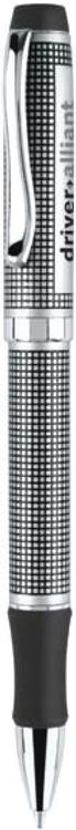 Hess Satin Chrome Twist Brass Ballpoint Pen 2