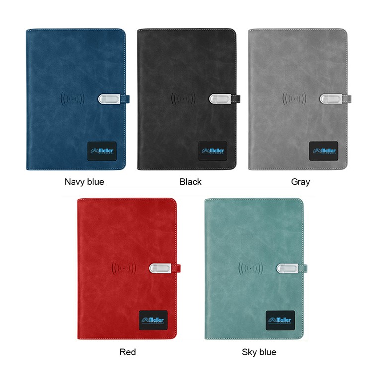 Leather Notebook With 8000 Mah Wireless Charging And Colorful Led Screen 4