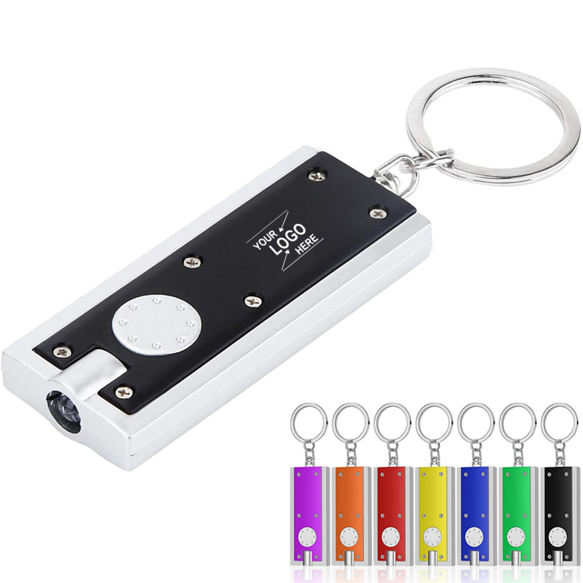 Rectangular Keychain w/LED Flashlight 3