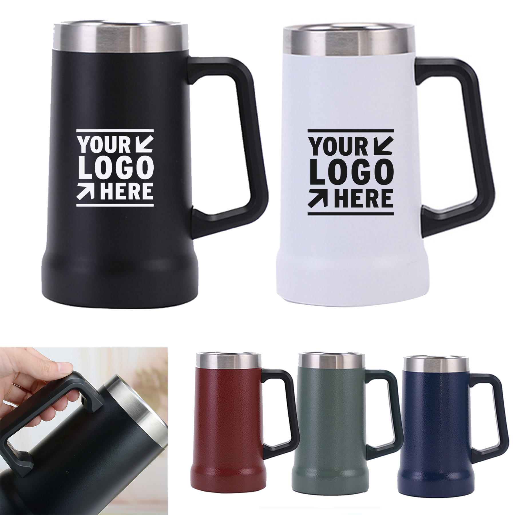 24oz Stainless Steel Tumbler With Handle 2