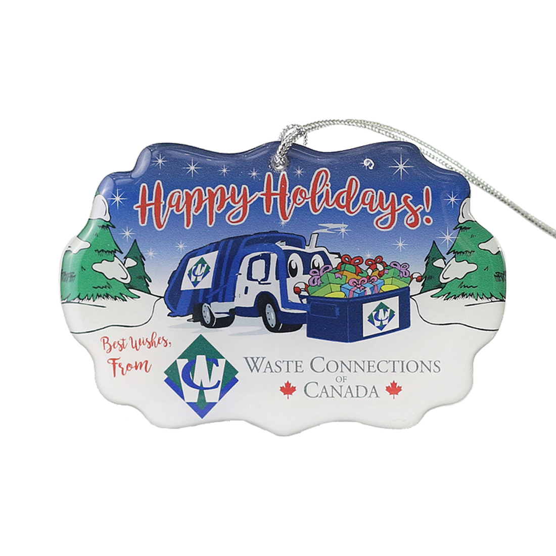 Custom Shatterproof Holiday / Christmas Ornament / Charm / Tag (Single Sided) from 7.1 - 8 Sq. In.