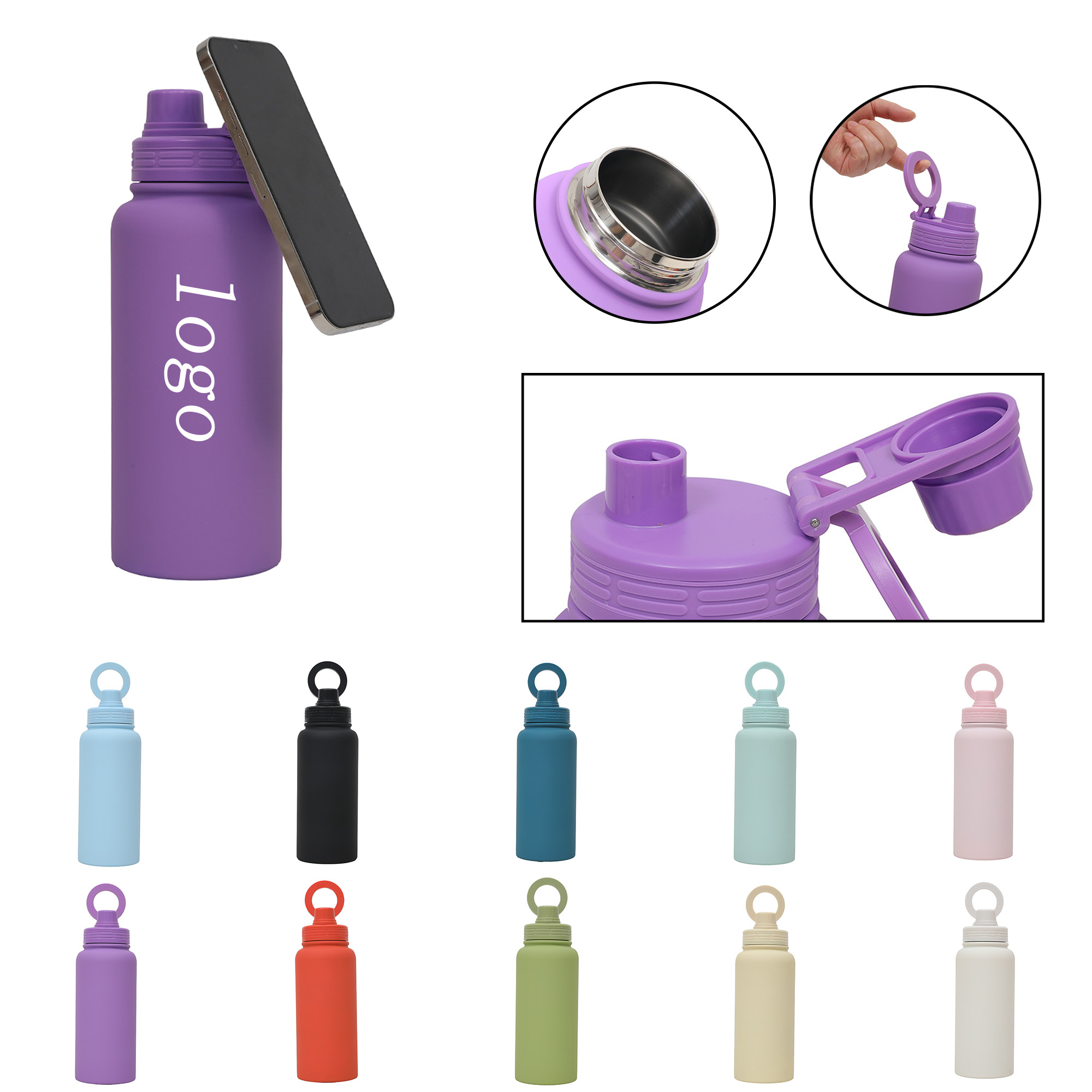 33oz Stainless Steel Outdoor Sports Magnetic Cap Water Bottle 1