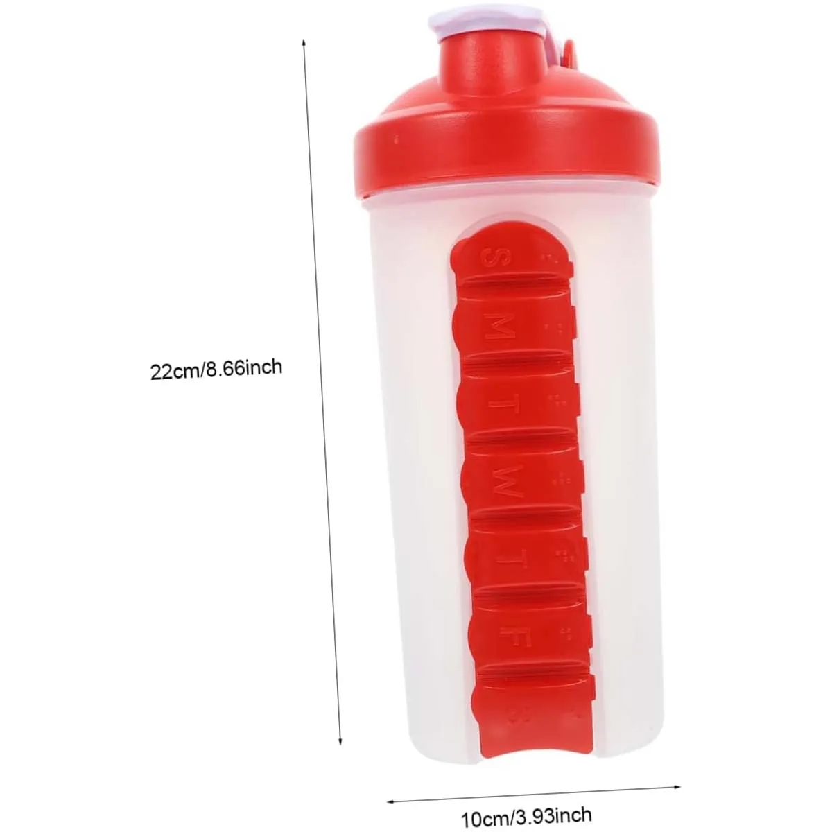 2-in-1 Personal Pill Organizers Shaker Bottle 24 oz. 4