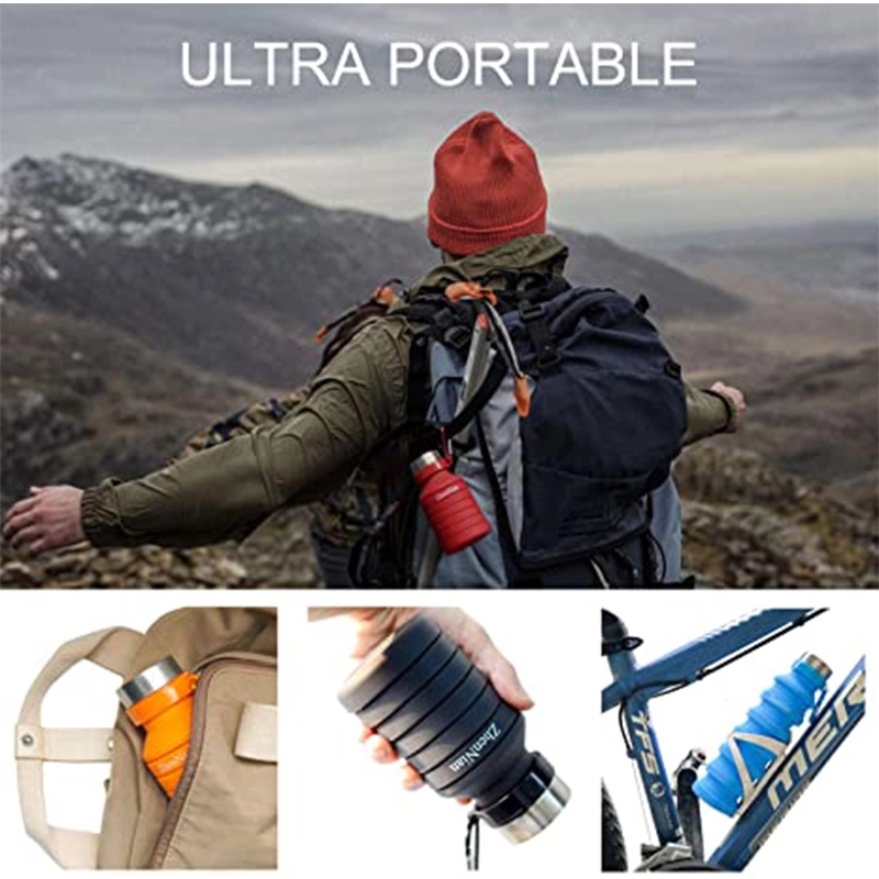 Silicone Folding Camping Cup Foldable Water Bottle 12