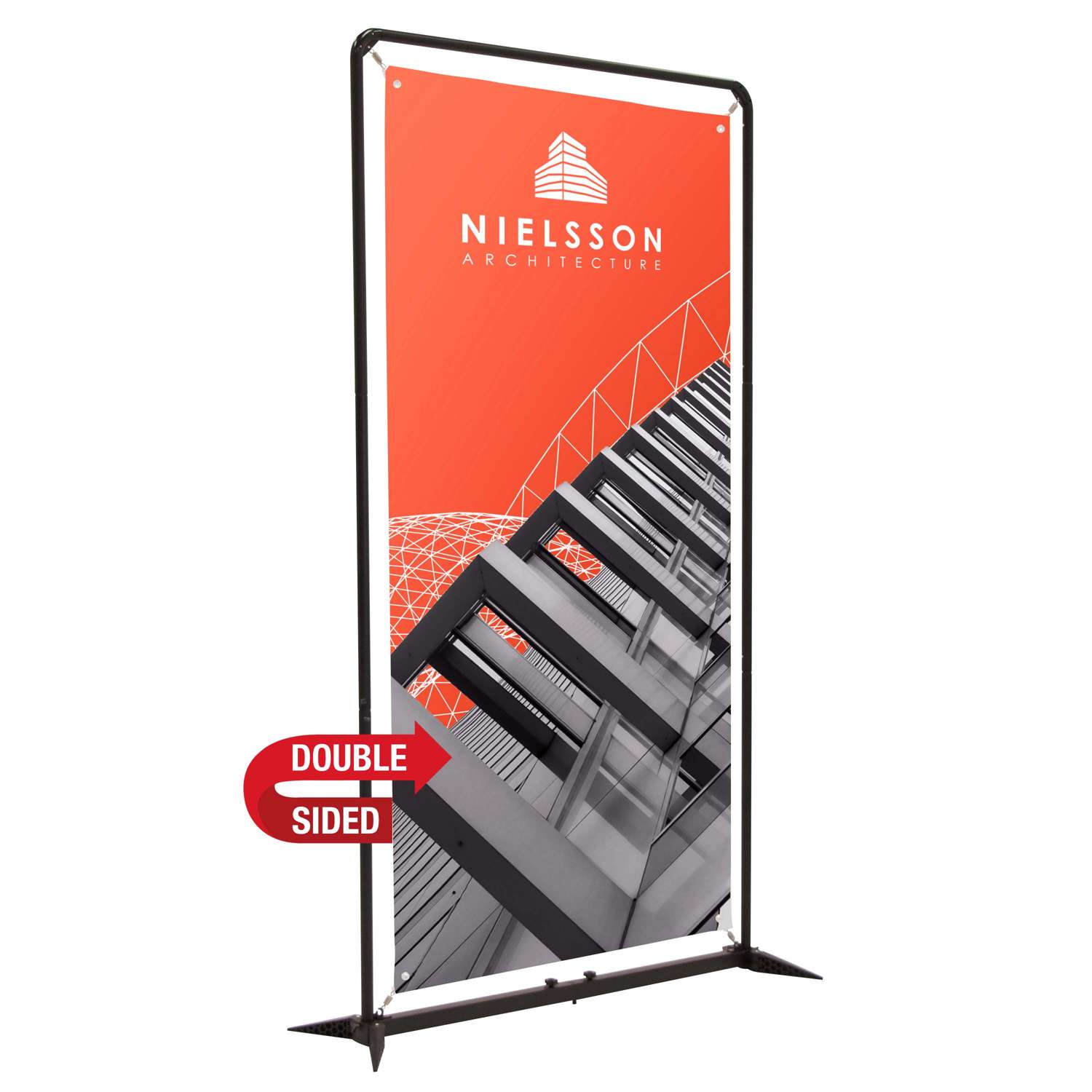 4.5' FrameWorx Banner Display Kit (Double-Sided, 13 oz. Smooth Scrim Vinyl) 4