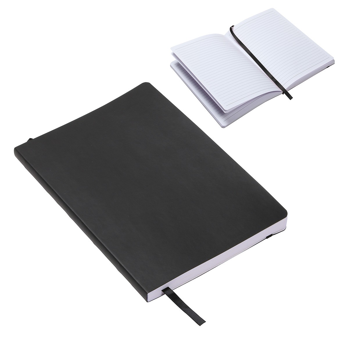 A5 Softbound Cover Notebook W/ Elastic Band & Ribbon 9