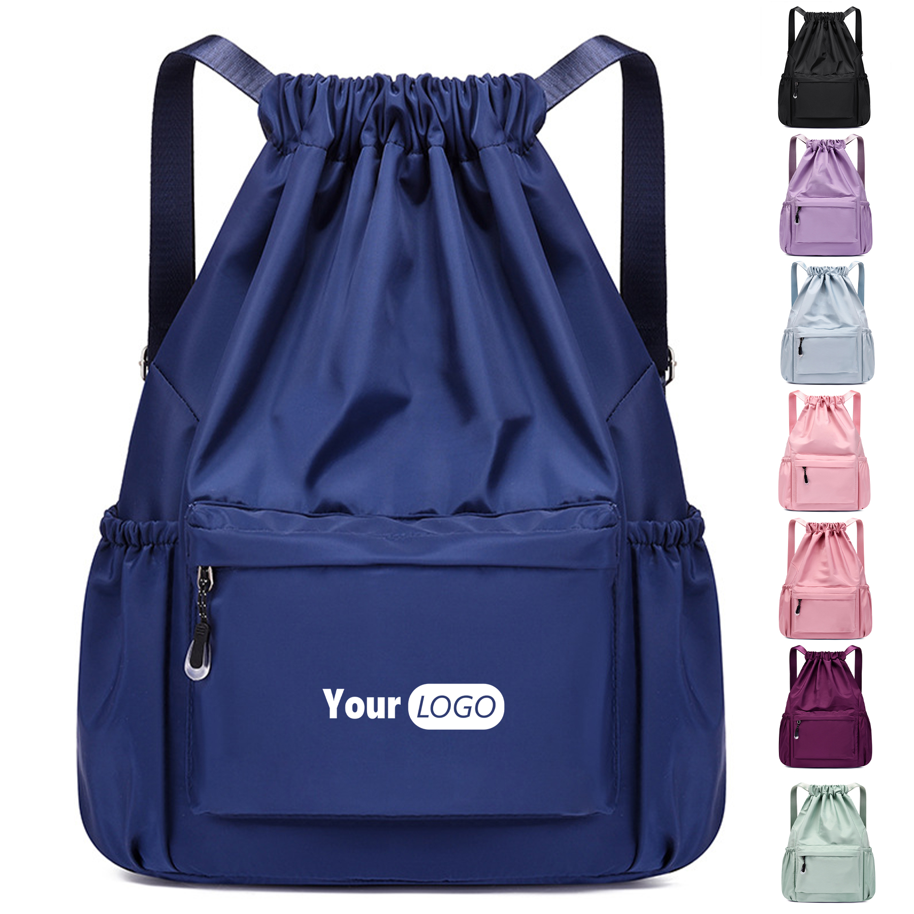 Polyester Drawstring Shoulder Sports Backpack 2