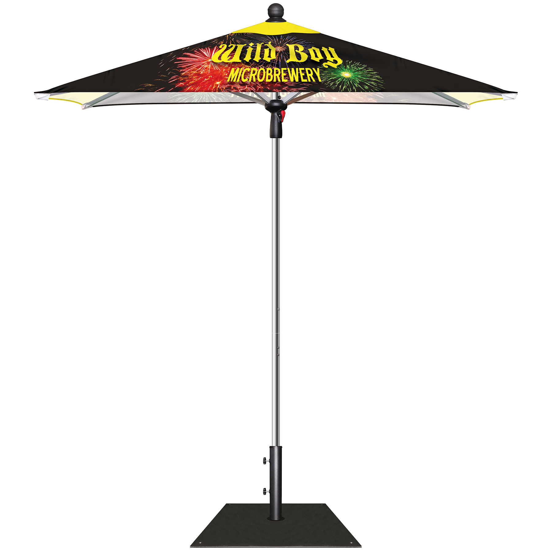 7.5' Heavy Duty Square Umbrella Kit with Steel Base 7