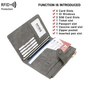 Wallet RFID Blocking PU leather Case Cover Multifunctional Travel Passport Bag 3