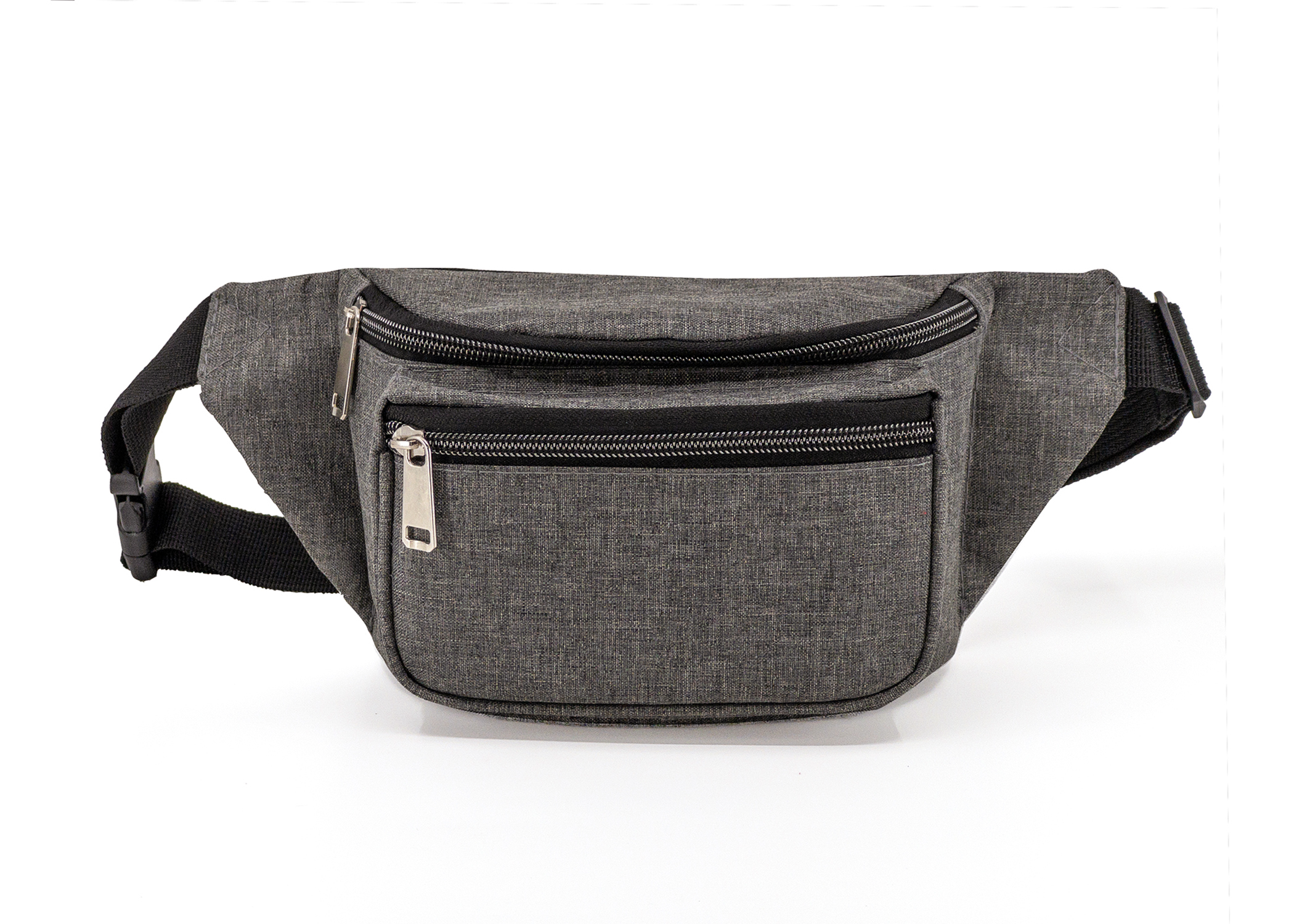 Heathered Three-Zipper Fanny Pack 1
