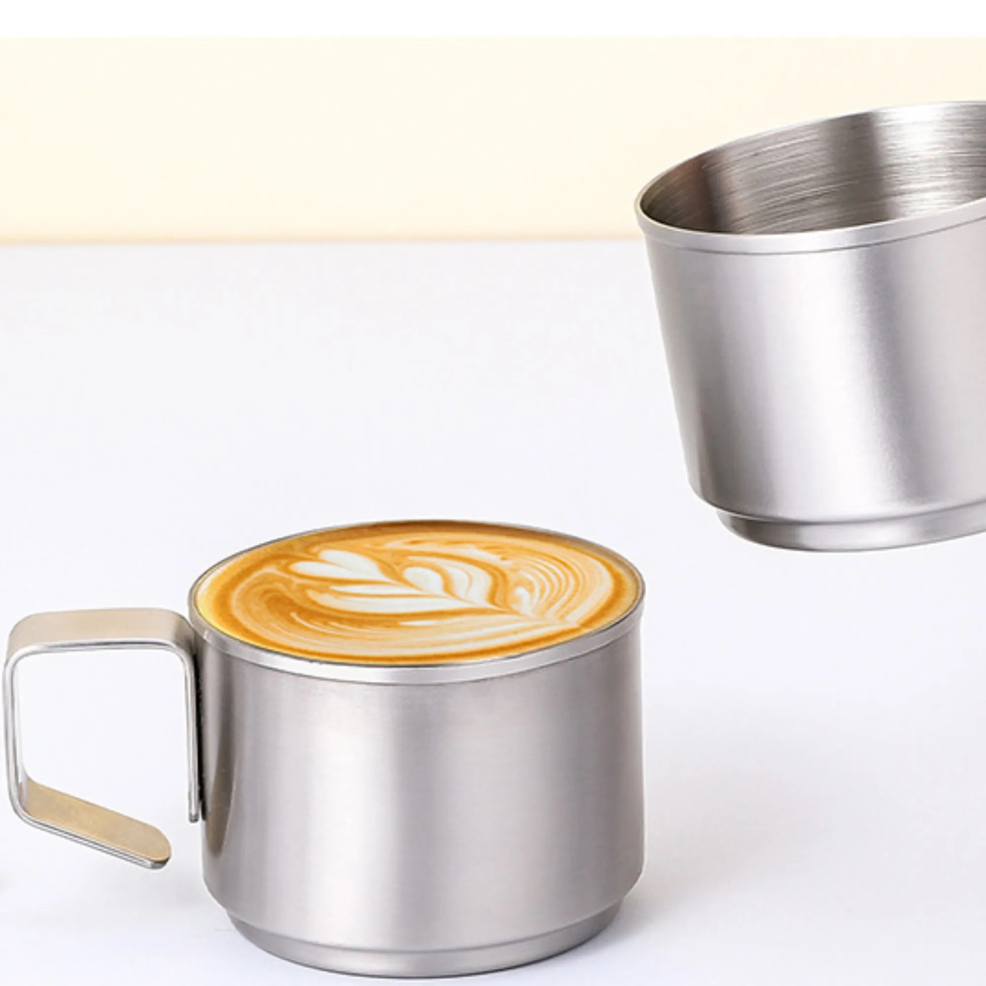 4 Oz Mini Stainless Steel Coffee Cup Mug With Handle 5
