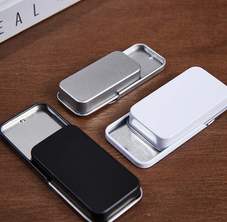 Mini Metal Tin Box Containers Metal Slide Top Tin Containers 2