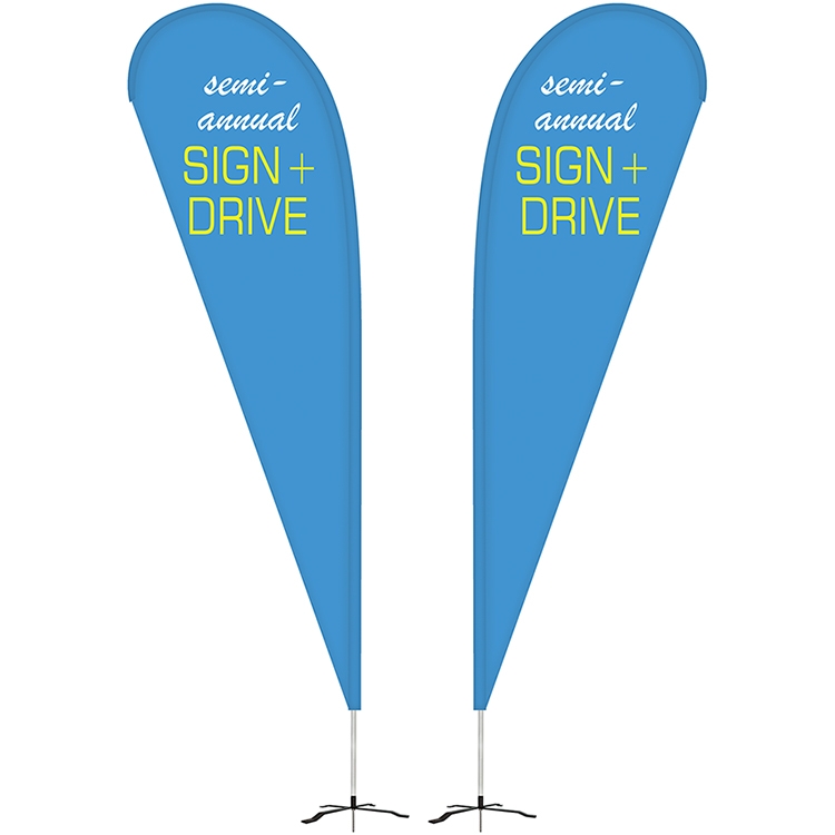 10' Double Sided Teardrop Banner w/ Premium Hardware & Cross Base 13