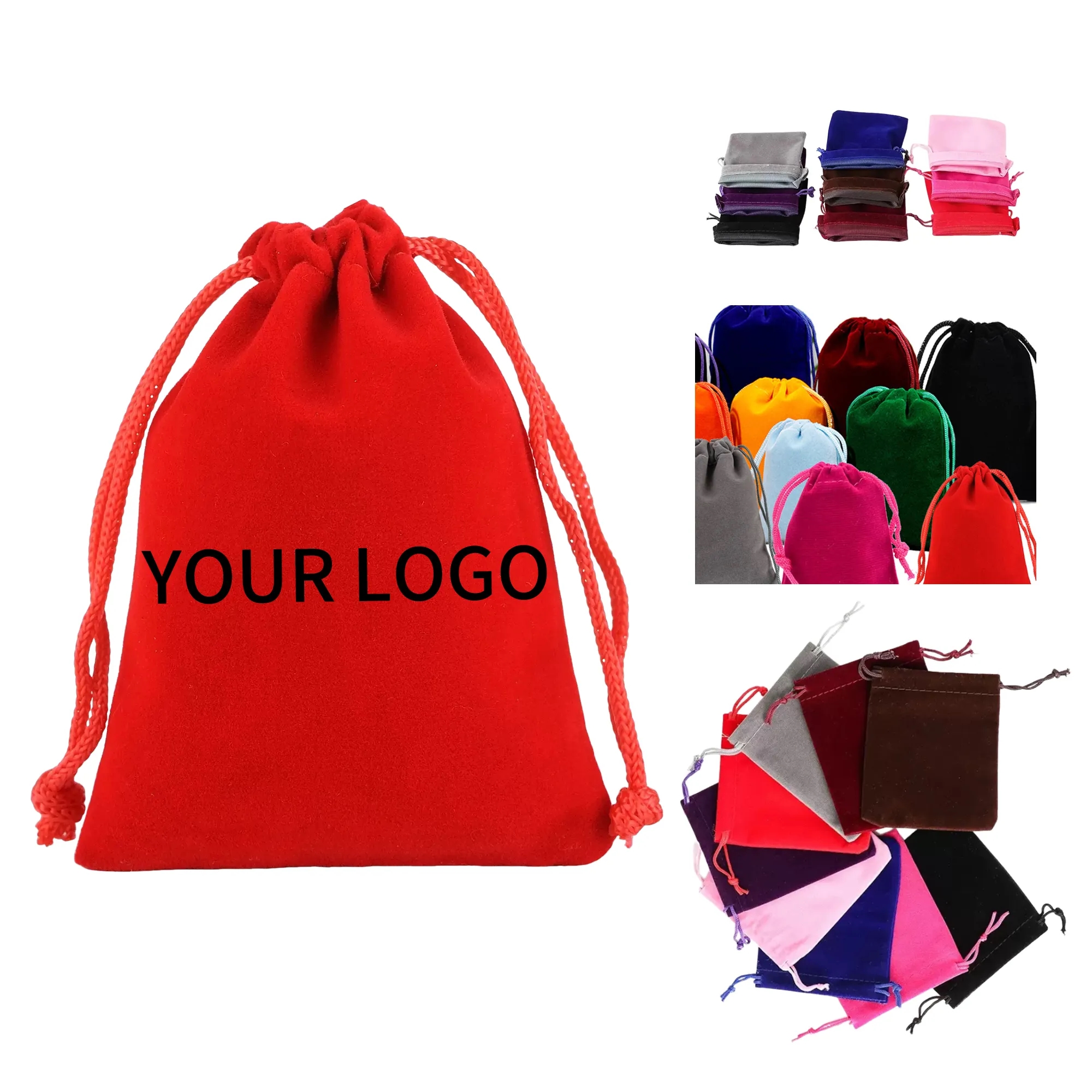 Velvet Drawstring Bag Durable Lightweight for Promotions 10
