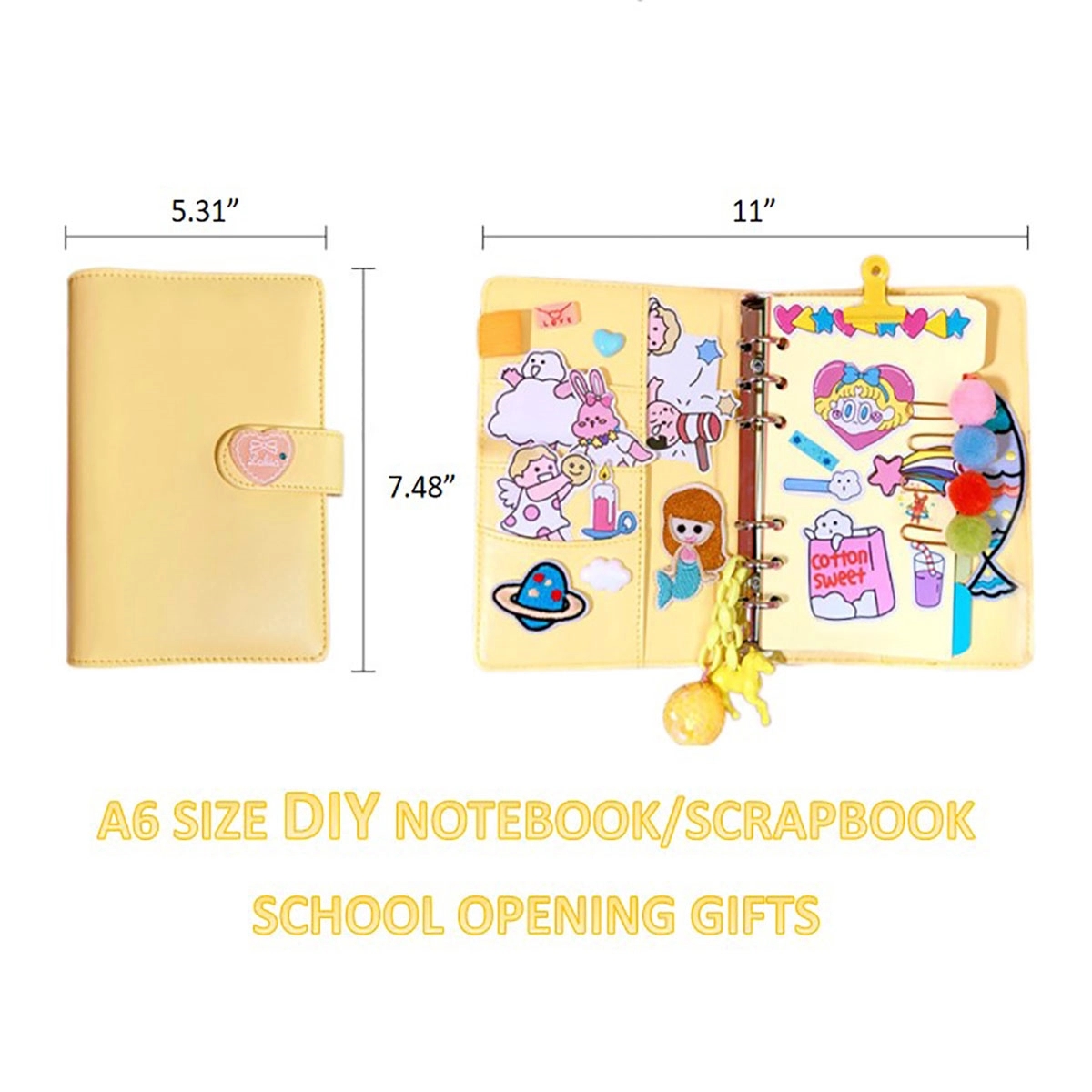 A6 Cute DIY Scrapbook 90Pages Journal 3